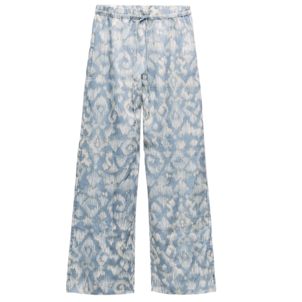 Zara Pants High Rise Wide Leg Lightweight Printed Pants Women’s Size Medium
